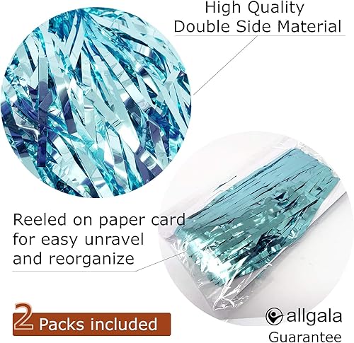 Miniatura 15 de allgala Paquete de 2 faldas de mesa de oropel rosa de 29 x 108 pulgadas con flecos metálicos para fiestas, eventos, desfiles, flotadores, decoración