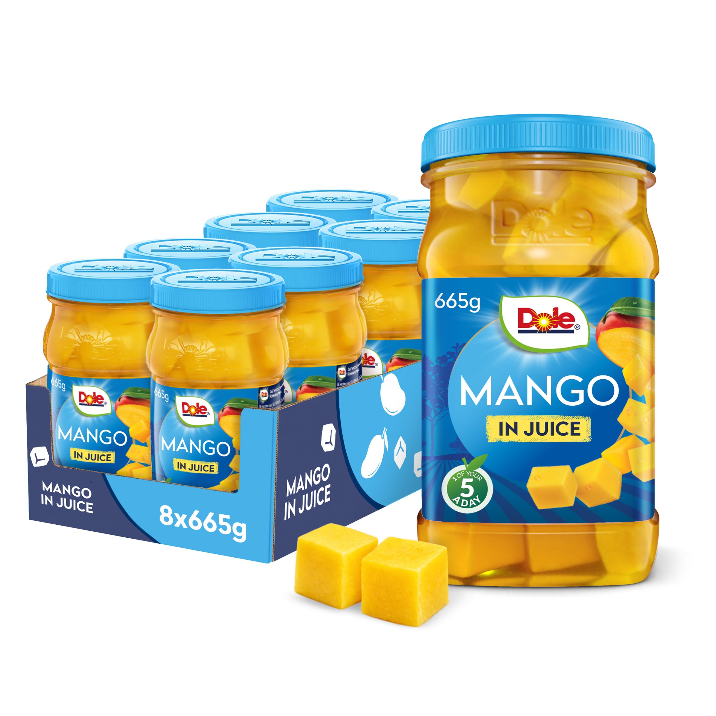 DOLE Mango In Juice Jar 8x665g Fruit Pieces in Fruit Juice