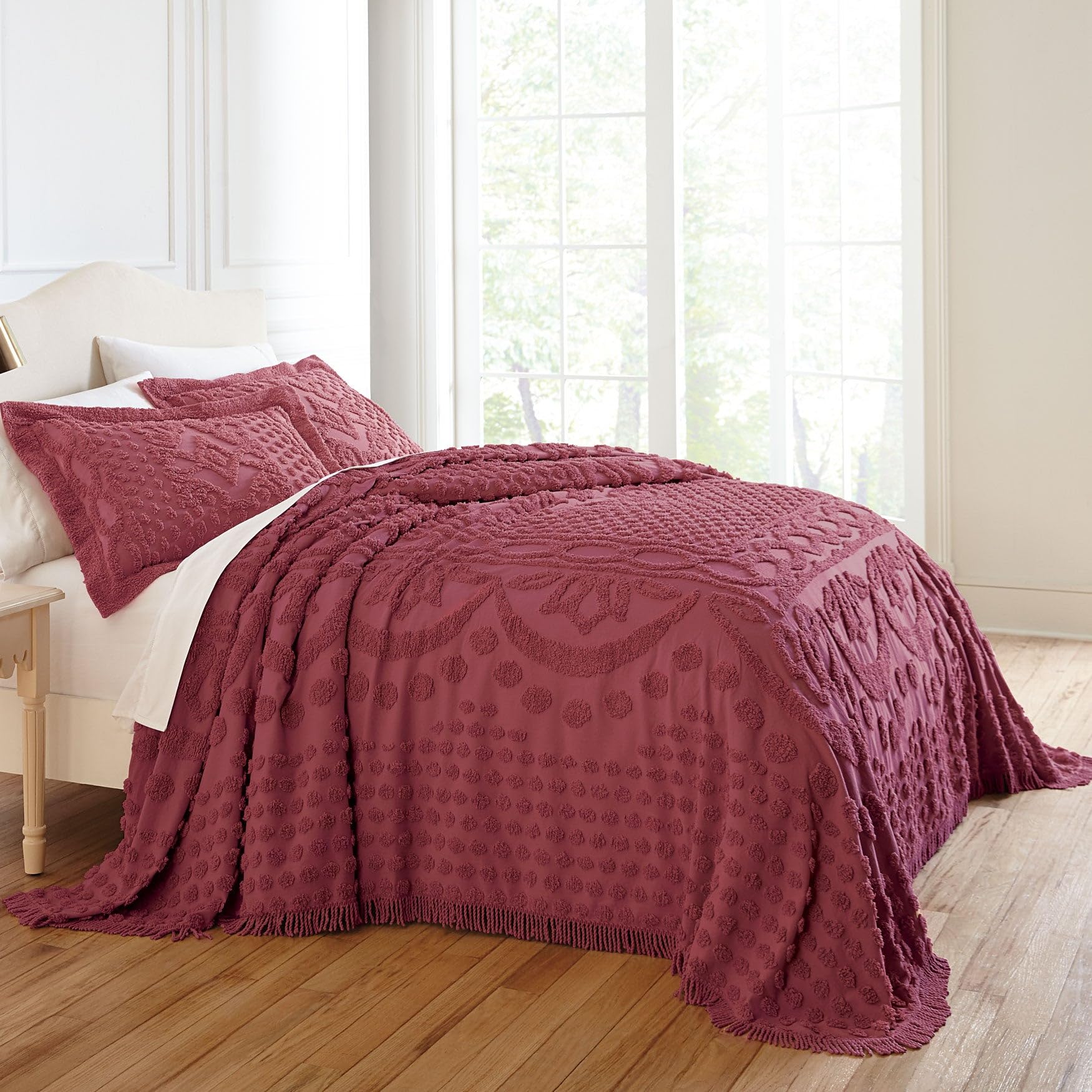 BrylaneHome Cotton Georgia Chenille Bedspread