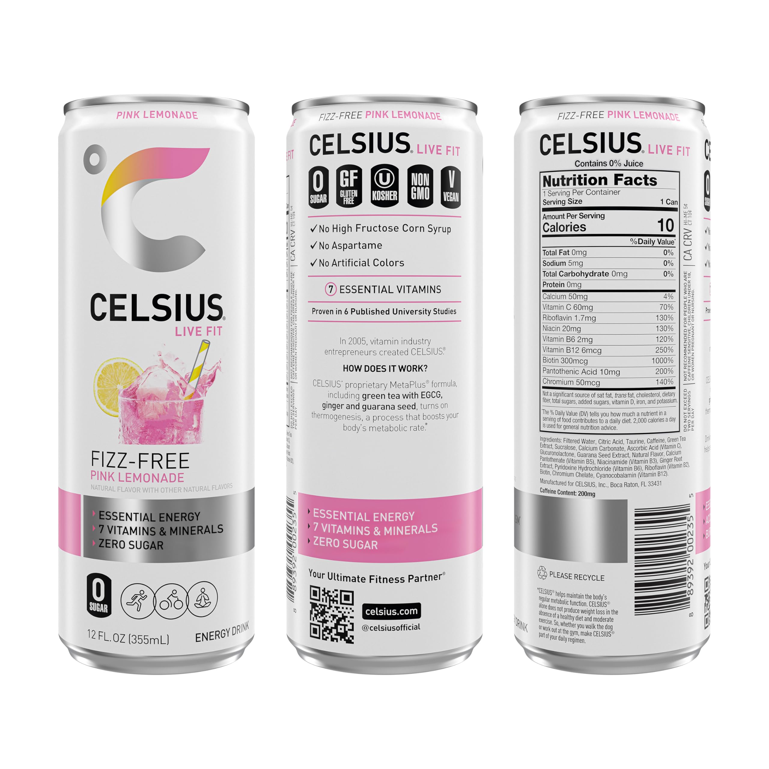 CELSIUS Sparkling Grape Rush, Functional Essential Energy Drink 12 Fl Oz (Pack of 12)