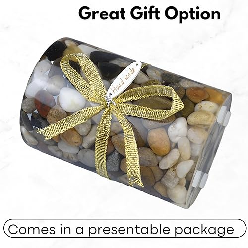 Miniatura 5 de Taza de lápiz de roca hecha a mano, organizador de escritorio de oficina y soporte estético para accesorios de escritorio