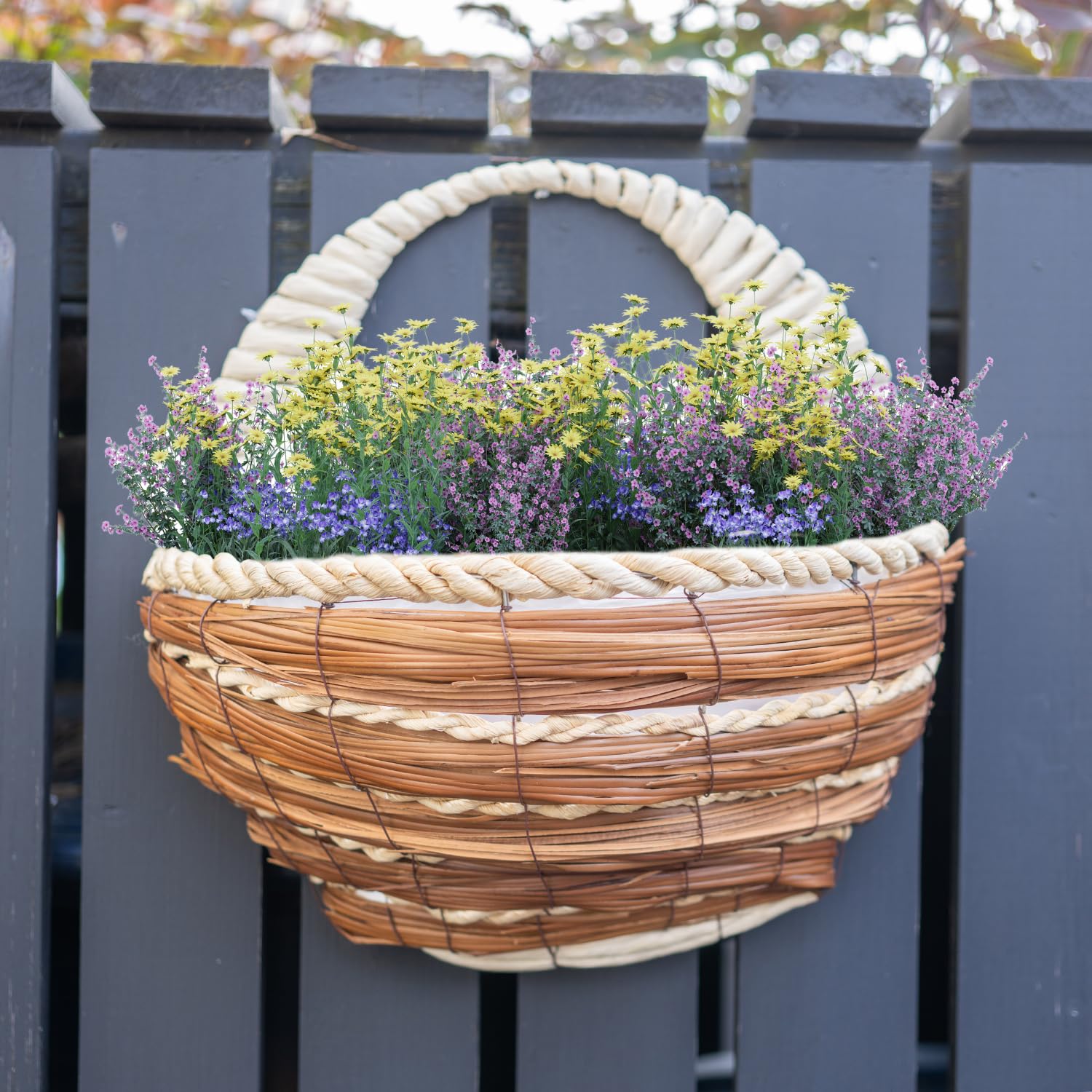 FabFinds Corn Leaf and Mango Hanging Basket 31cm (2)