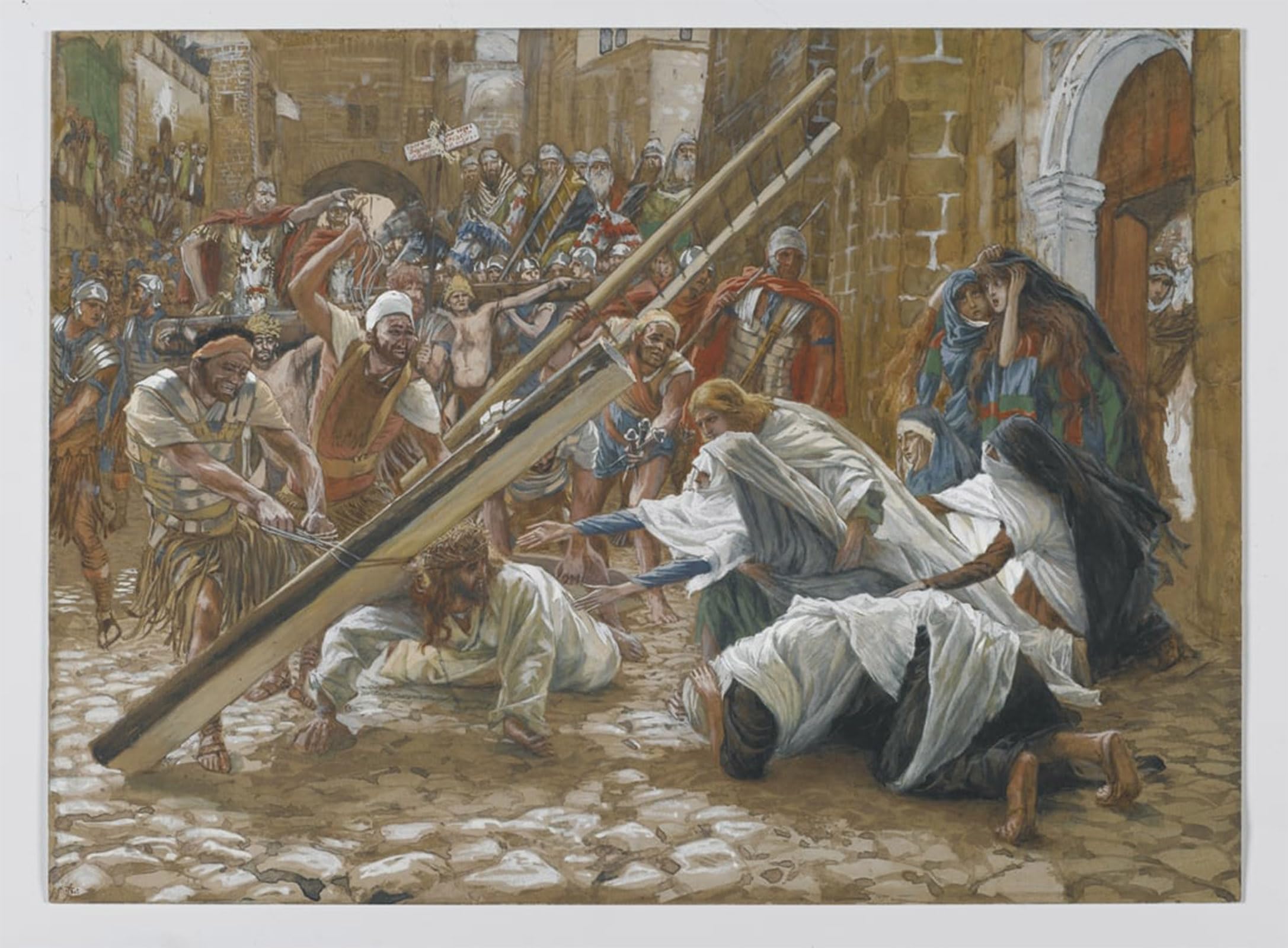POSTERIIk Vintage Art Print Images Pictures Print Jesus Meets His Mother by Jacques Modern Colour Posters for Office Home Decor 60x90cm