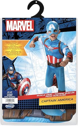 Miniatura 2 de Jazwares Marvel - Disfraz juvenil de Capitán América de Steve Rogers, disfraz de superhéroe de Halloween
