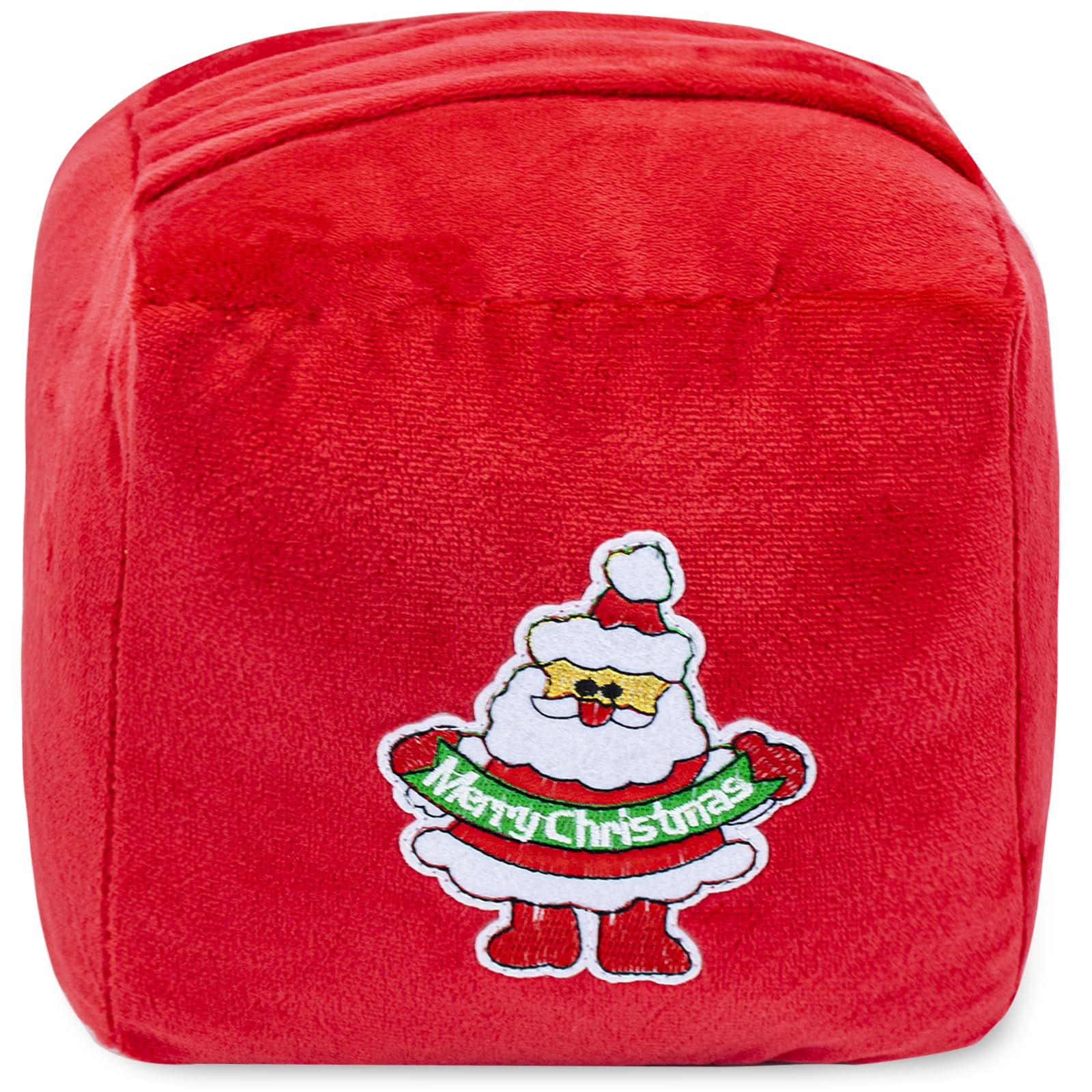CERAYOU Decorative Weighted Door Stopper, Heavy Duty Square Door Stop with Handle, Soft Fabric Door Floor Stop Wall Protectors, Red Santa Claus
