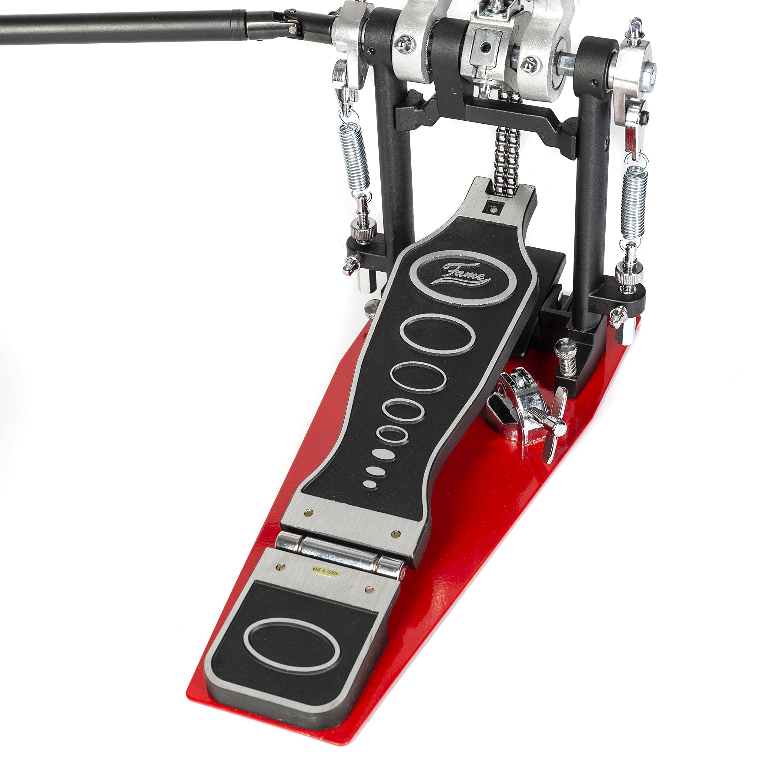 Fame Doppelpedal DFP9001, Double Bass, Double Kick Pedal, Drum Hardware, Filz Beater, einstellbare Federspannung