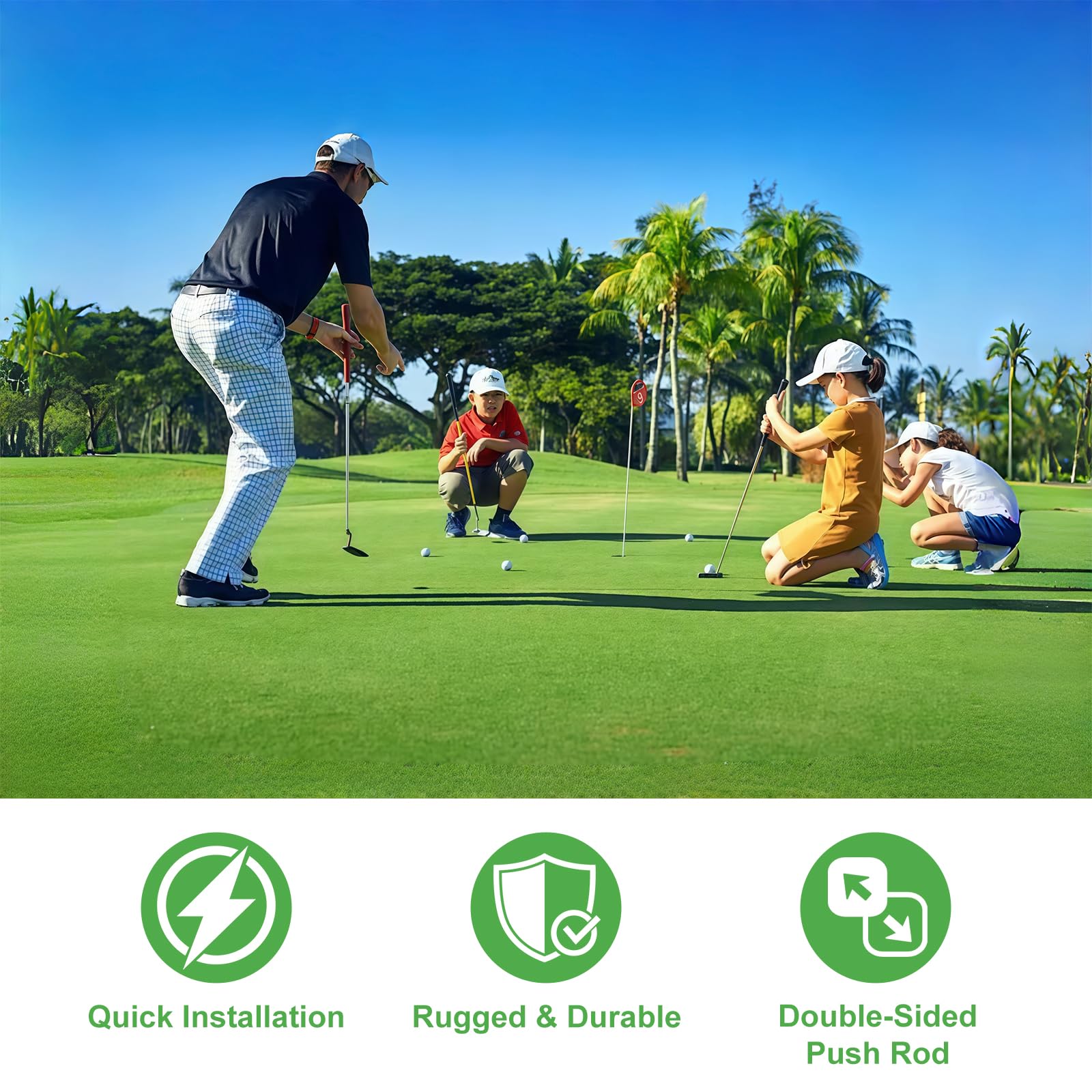 flintronic Palos de Golf, Putter de Golf para Diestros/Zurdos, Equipo Deportivo Antideslizante, Copa de Golf para Interiores Portátil, para Entrenamiento en Casa/Oficina