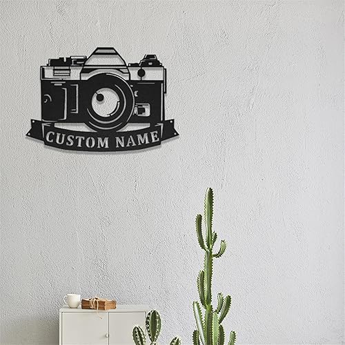 Vista 6 de Custom Photography Sign Photo Studio Decor Personalized Camera Sign Camera Metal Wall Art Photo Taking Sign Photographer Gift