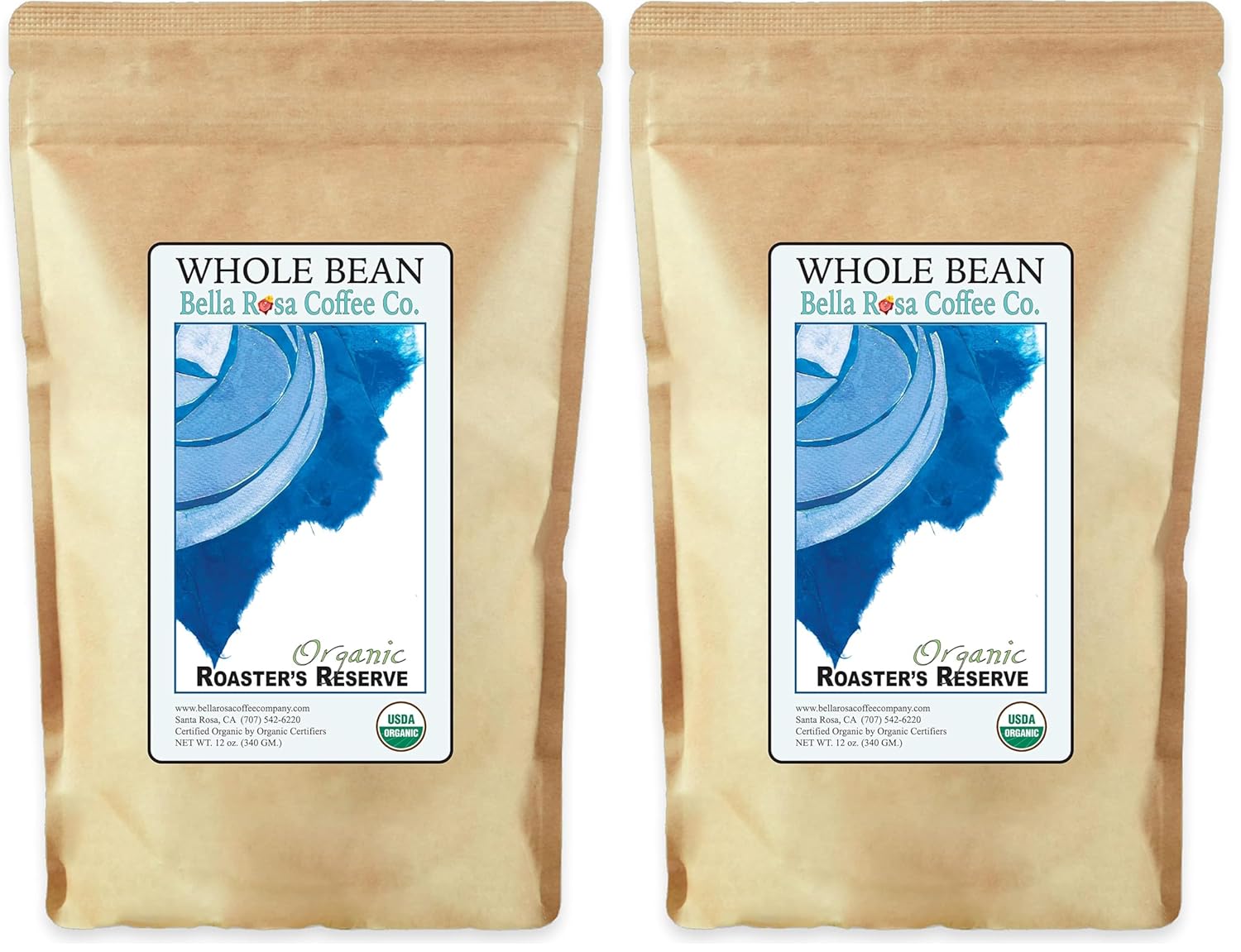 Organic Roaster's Reserve, 12 oz. Whole Bean (Pack of 2)