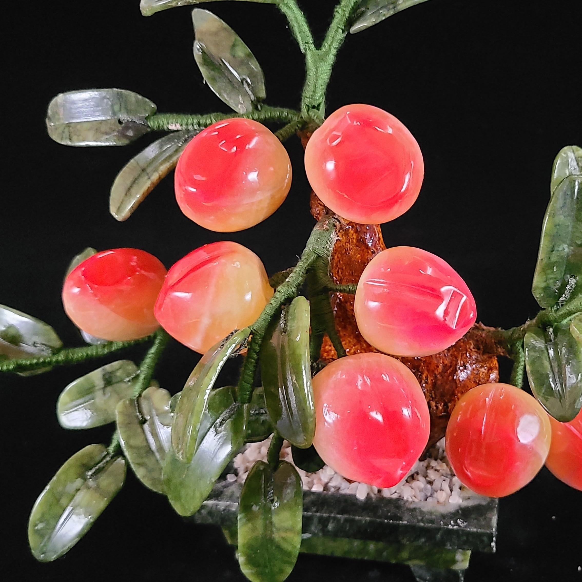 Amazon.co.jp: 仙桃 桃 風水 置物 風水八仙桃 ハニージェイド クォーツ