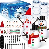 Vista 1 de Paquete de 9 manualidades navideñas, kit de arcilla para hacer muñecos de nieve navideños DIY para niños, construye tu kit de manualidades de muñeco