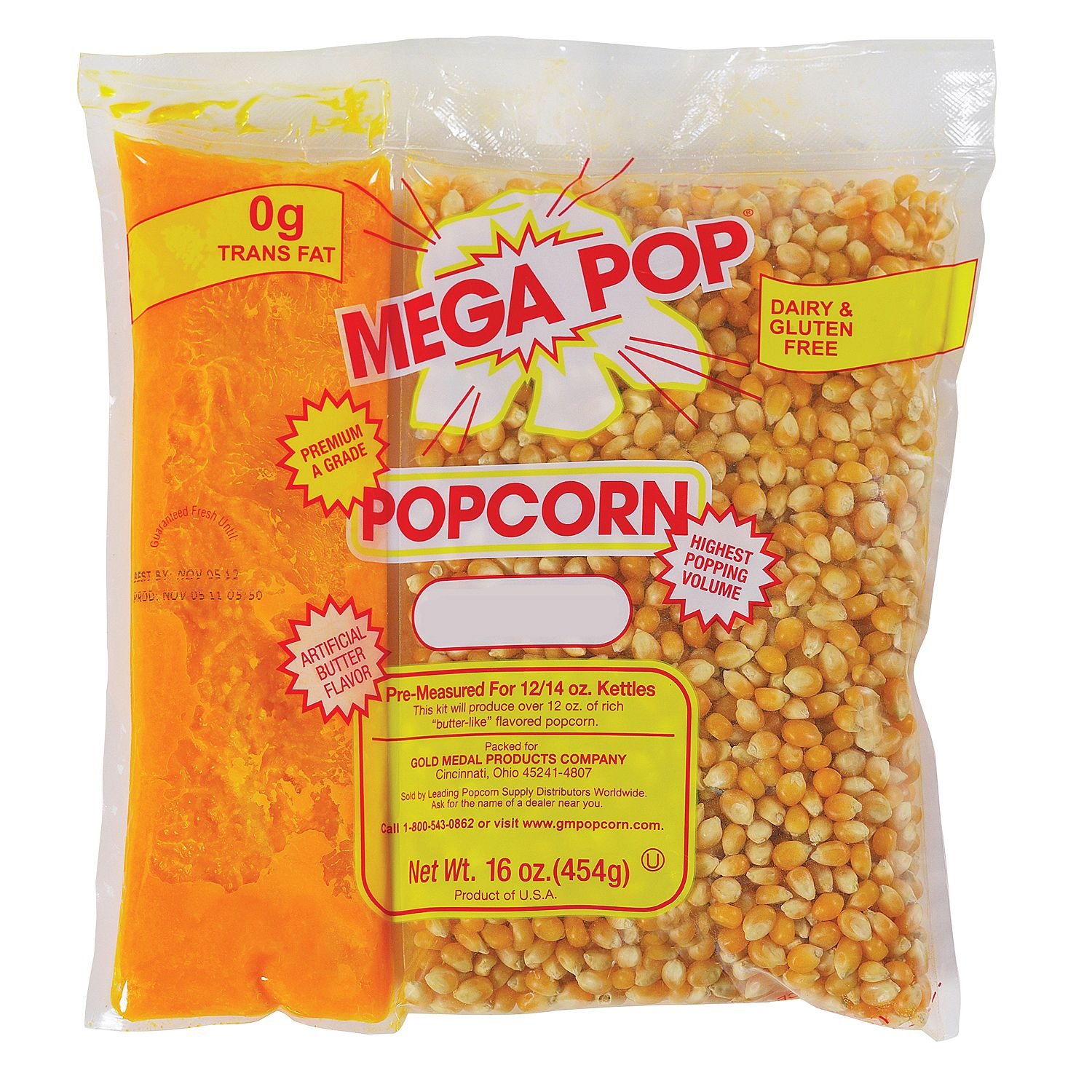 Gold Medal Mega Pop Popcorn Kit (12 oz. kit, 24 ct.) - (Popcorn Kernels & Flavorings)