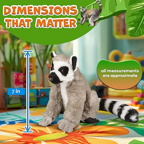 Miniatura 3 de Forest & Twelfth Animal de peluche de 7 a 8 pulgadas, juguete de peluche suave, lindo animal de peluche para niños y niñas, animales de peluche