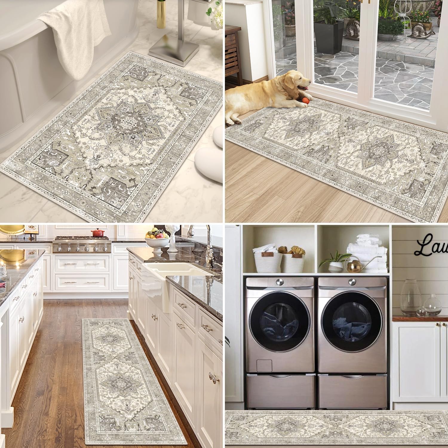 DEXI Lot De 2 Tapis De Cuisine Antidérapants Et Lavables Avec Envers En