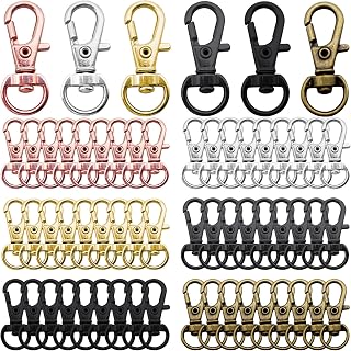 60Pcs Colored Swivel Lanyard Snap Hook,Metal Key Chain Clip Hooks Swivel Clasp Swivel Hook Keychain Hooks for Lanyard Key Rings Crafting Supplies(6 Colors)
