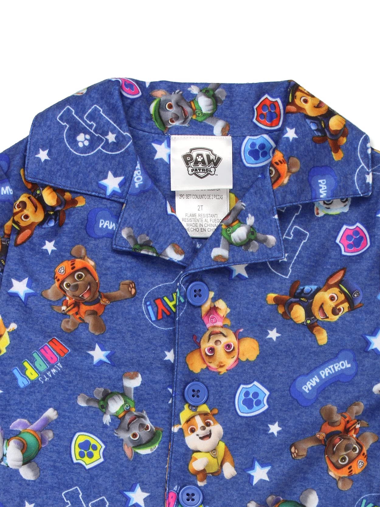 Conjunto de pijama de franela Paw Patrol para niños pequeños