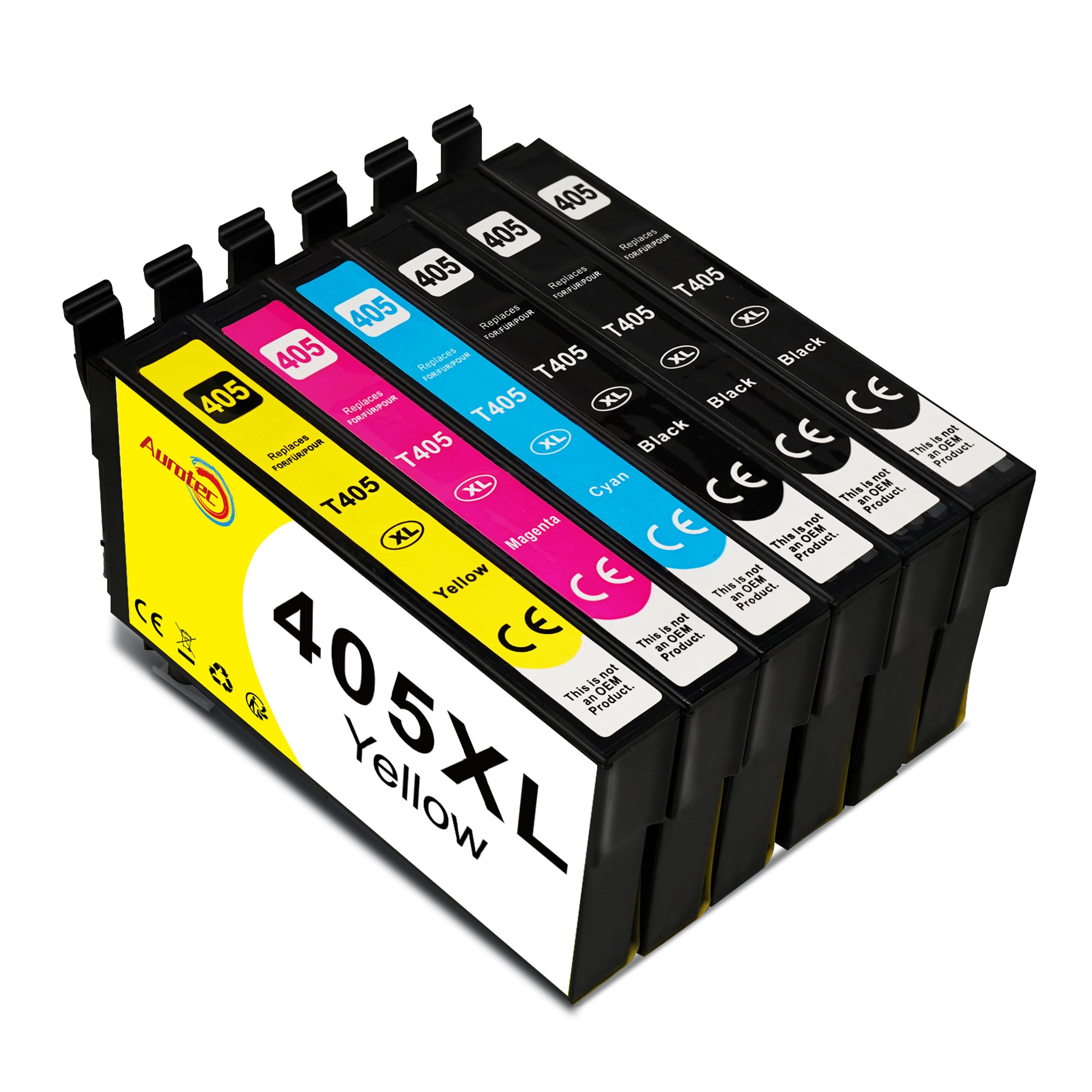 Aurotec Cartucce 405 405 XL Compatibili con Cartucce Epson 405 405 XL Multipack Compatibile con Epson WF 7310 WF7840 WF7830 WF7835 WF3820 WF3825 WF4830 WF4820 WF4825 (6-Pack)