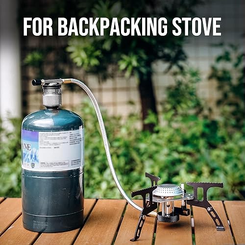 Miniatura 9 de ONLYFIRE OUTDOOR LIVING Adaptador de estufa de campamento, convertidor de estufa de mochilero, 16 onzas, 1 libra, entrada de tanque pequeño de