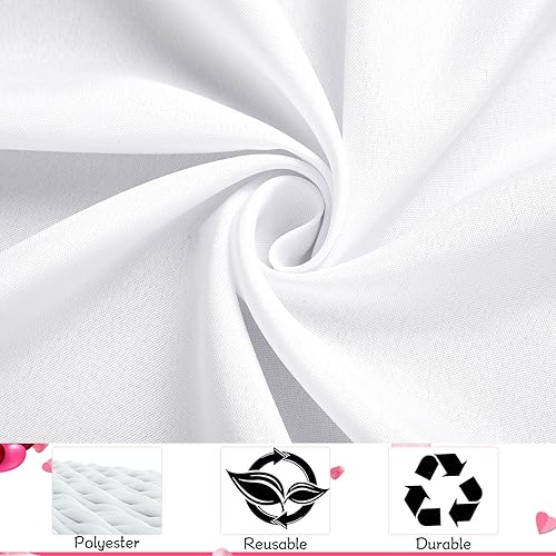 Miniatura 10 de Chumia Paquete de 10 manteles para mesas rectangulares, manteles de tela de poliéster, impermeables, resistentes a las manchas y a las arrugas,