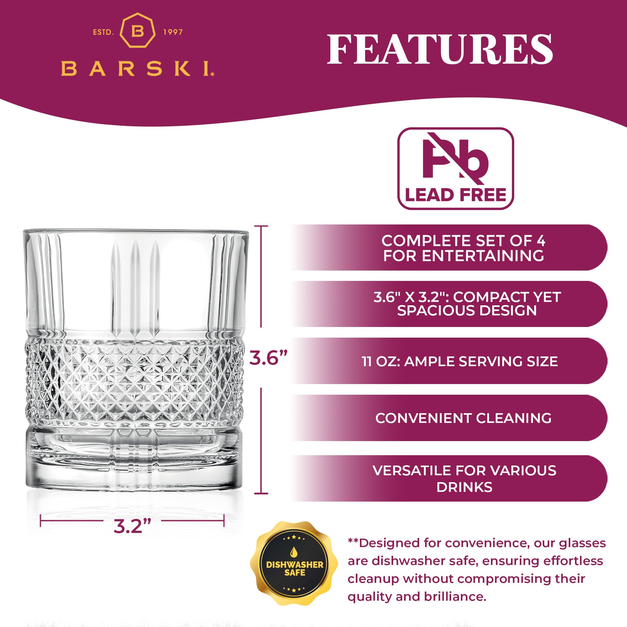 Bicchieri Da Whisky Doppio Vecchio Stile (set Da 4) Con Pietre