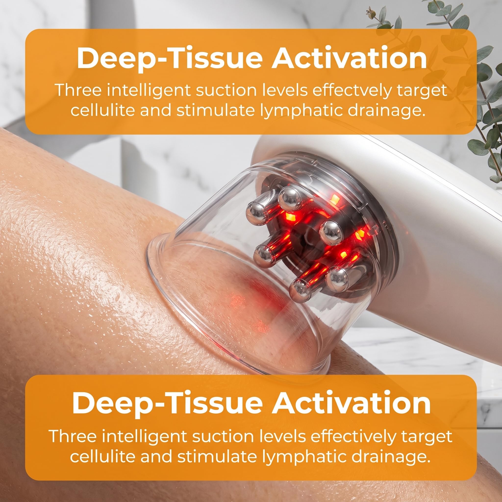 Cellu Sculptor, Masajeador Anticelulítico Eléctrico con Ventosa, Dispositivo Automático de Masaje Infrarrojo para Reducción y Reafirmación Facial, Abdomen, Muslos, Brazos y Piernas