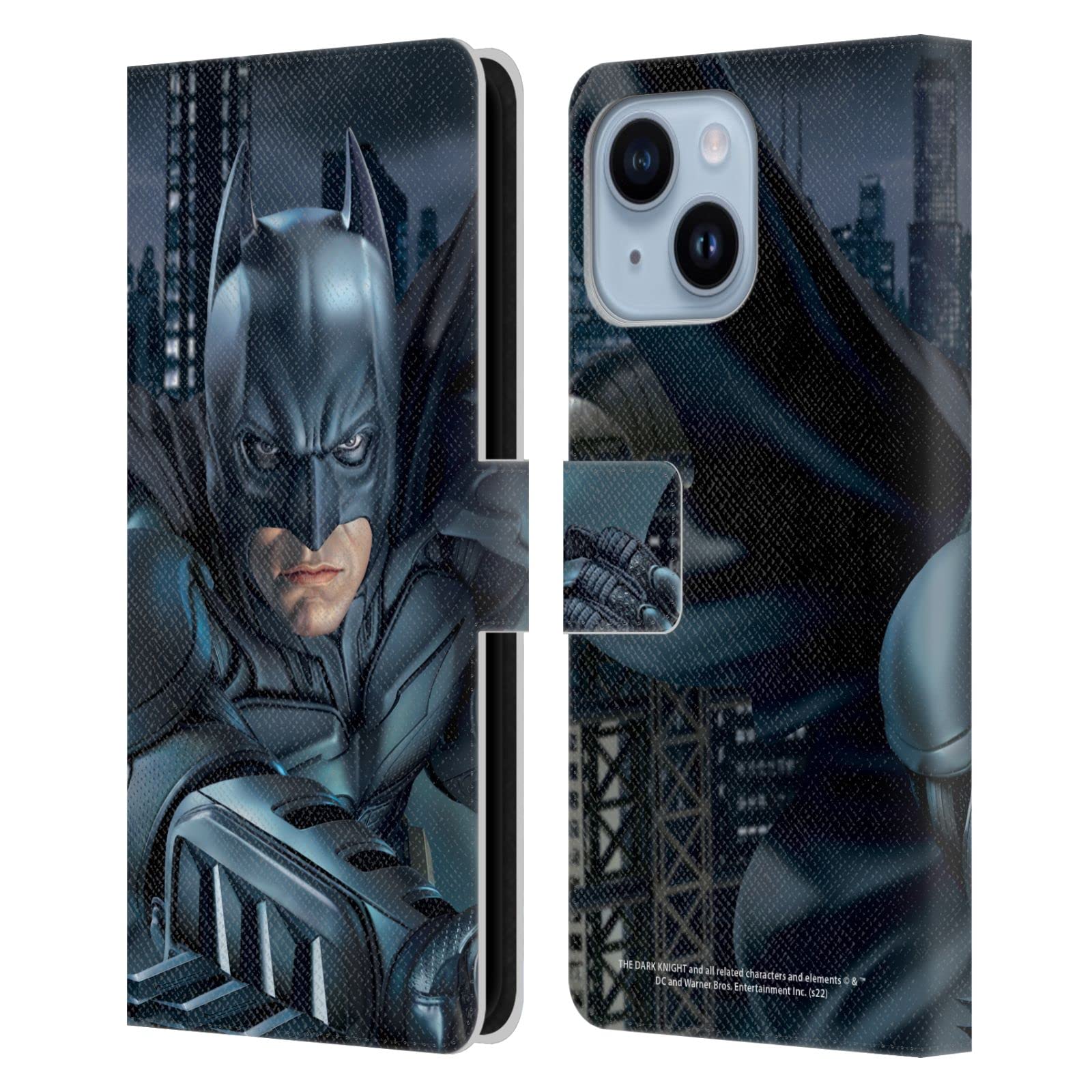 Étui en cuir iPhone 14 Plus Batman Head Case Designs finition haut de gamme - 7