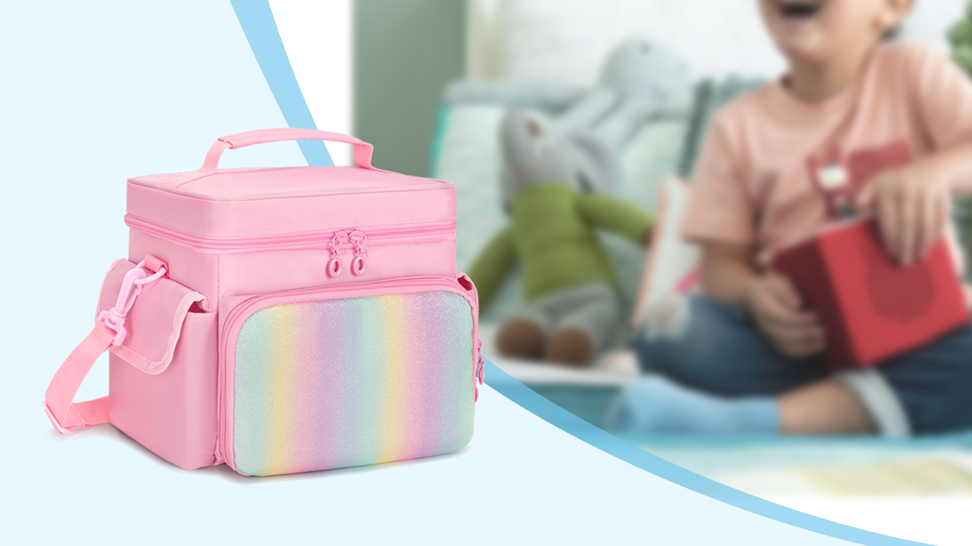 LoDrid Case Compatible With Compatible With Toniebox 2/1, Portable Bag For Audio Player Starter Set With Handle And Shoulder Strap, Accessories Organizer, Blue, Bag Only (Patented Design - View #5