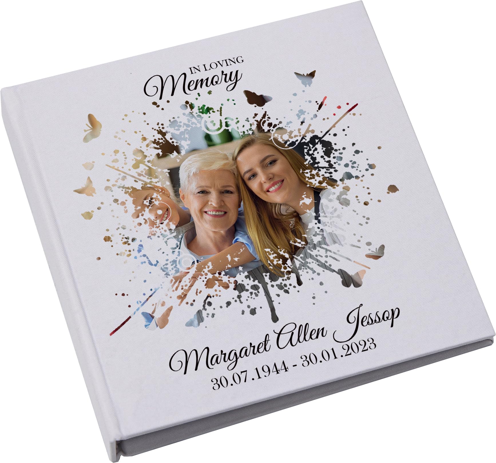Large Traditional Book Bound Personalised Photo Funeral Condolence Memorial Album