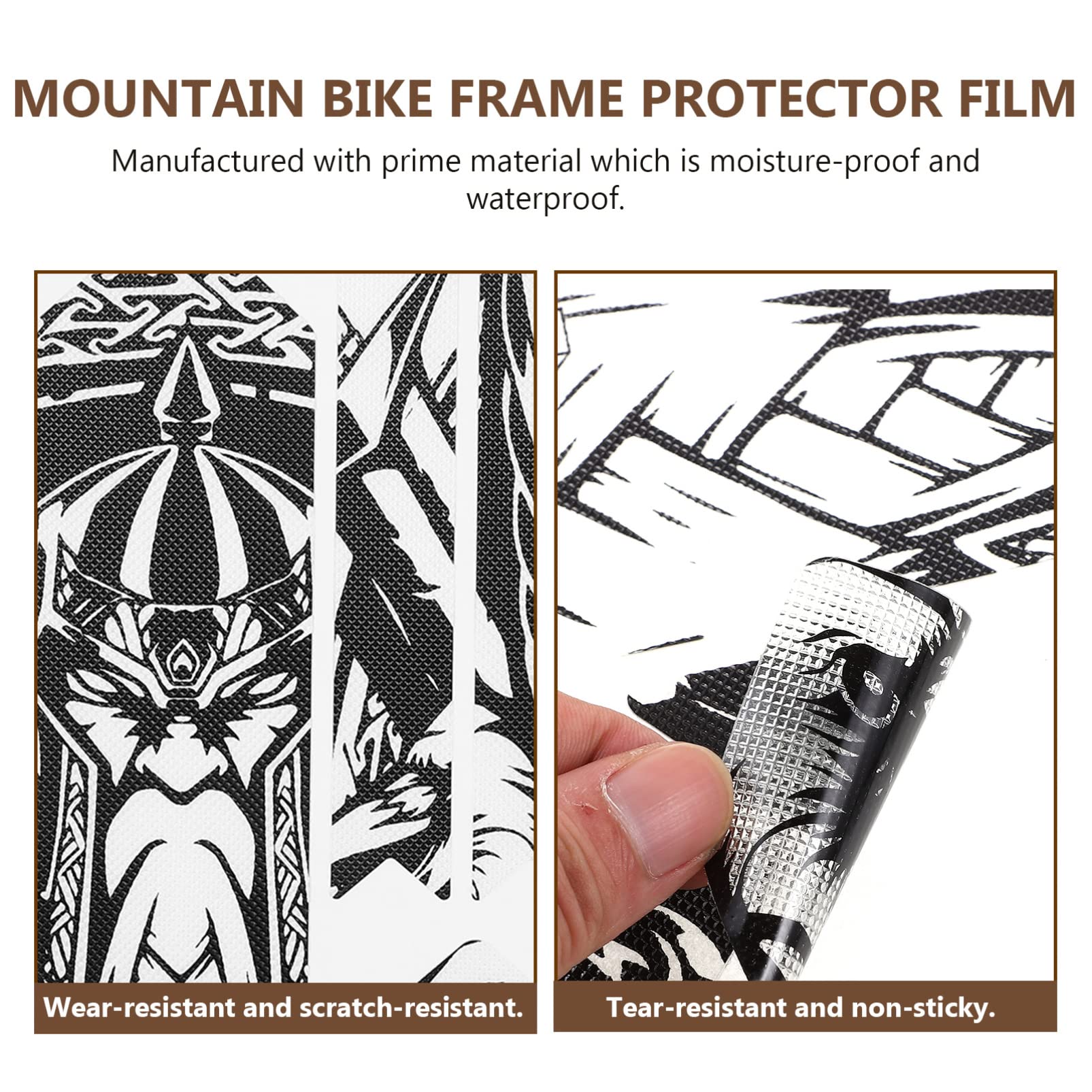 ifundom Bicycle Frame Protection Film Selbstklebende Kratzfeste Schutzfolie für Mountainbikes Samurai Muster Langlebig und Wasserabweisend für Sicheres Fahren und Stylischen Look