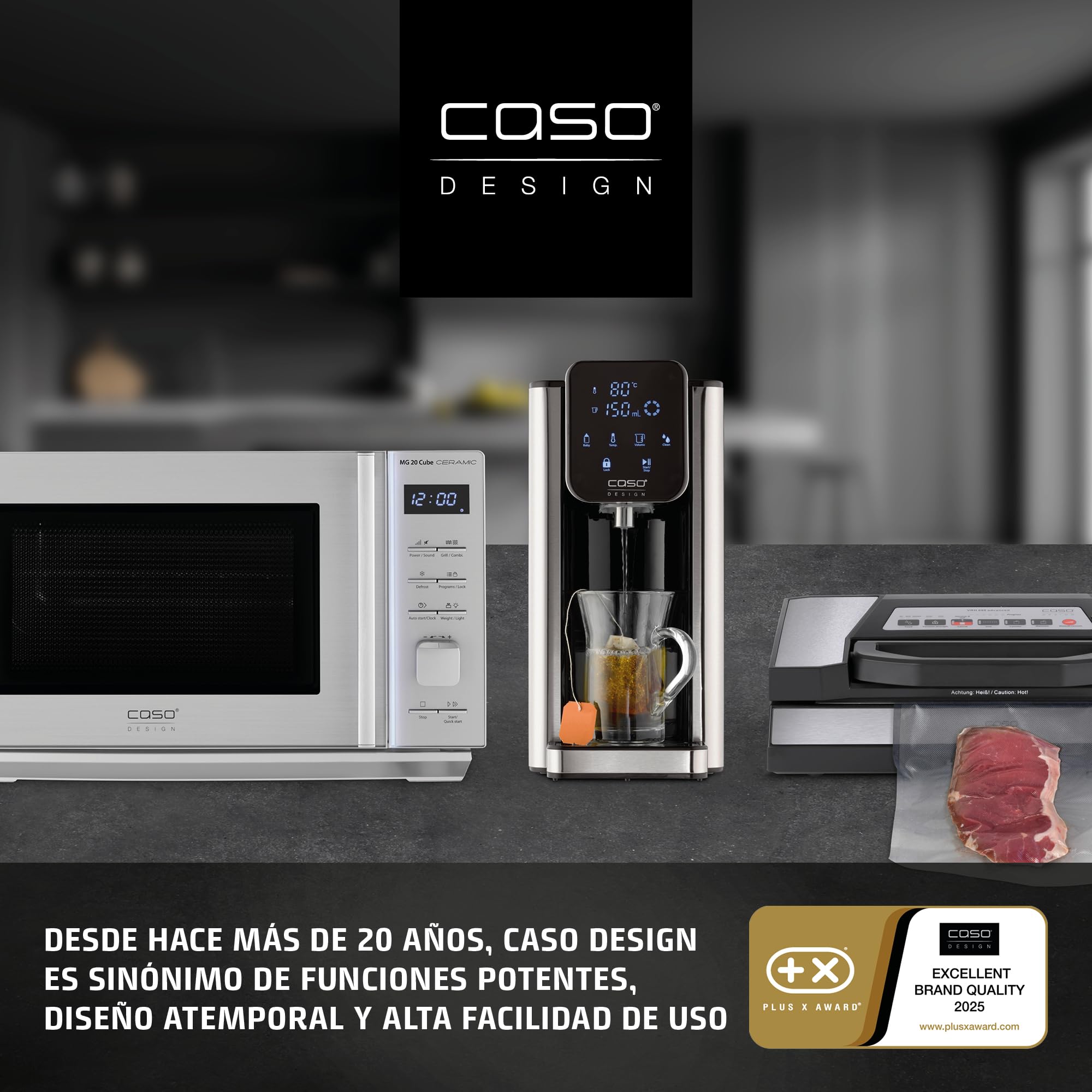 CASO CP 440 Lift Inox - Exprimidor Eléctrico con cono universal para Naranjas y Cítricos, 300W, antisalpicaduras, alta extracción de zumo, pies con ventosa, apto para lavavajillas, acero inoxidable