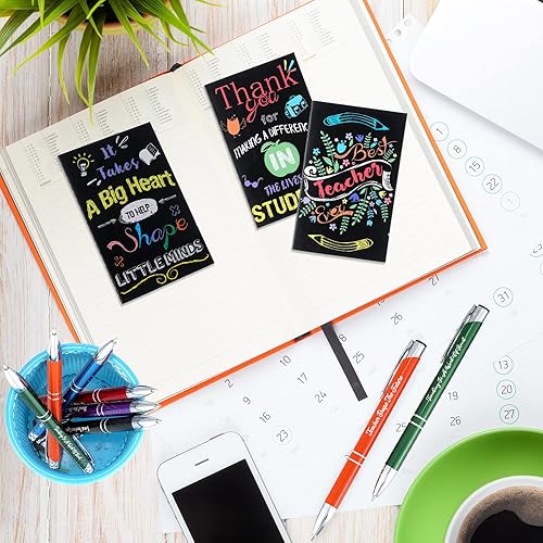 Miniatura 5 de Geyee 24 mini bolígrafos motivacionales, blocs de notas inspiradores, regalos de agradecimiento de Navidad, diarios pequeños, juego de bolígrafos