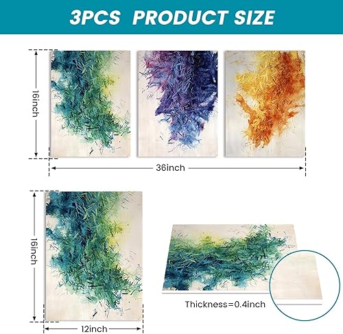 Miniatura 6 de Paneles Acústicos Arte de Pared que Absorbe Sonido, 16"X12" Paneles de Pared Acústicos Arte, 3Pcs Paneles de Pared Insonorizados Autoadhesivos,