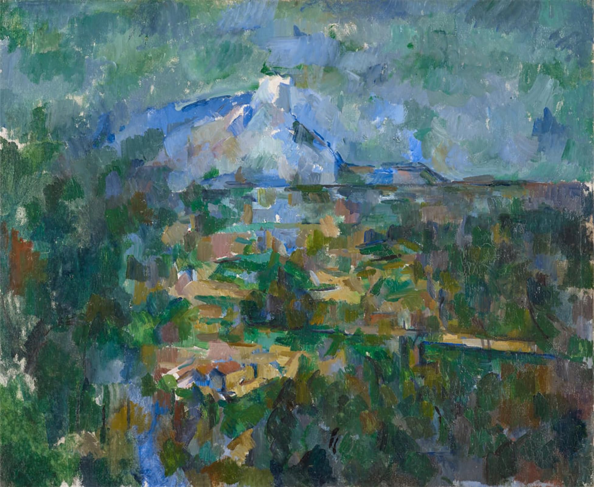 POSTERIIk Vintage Classic Picture Landscape Artwork View of Montagne Sainte-victoire From Lauves by Paul Cézanne Portrait Canvas Painting for Office Home Decor 60x90cm