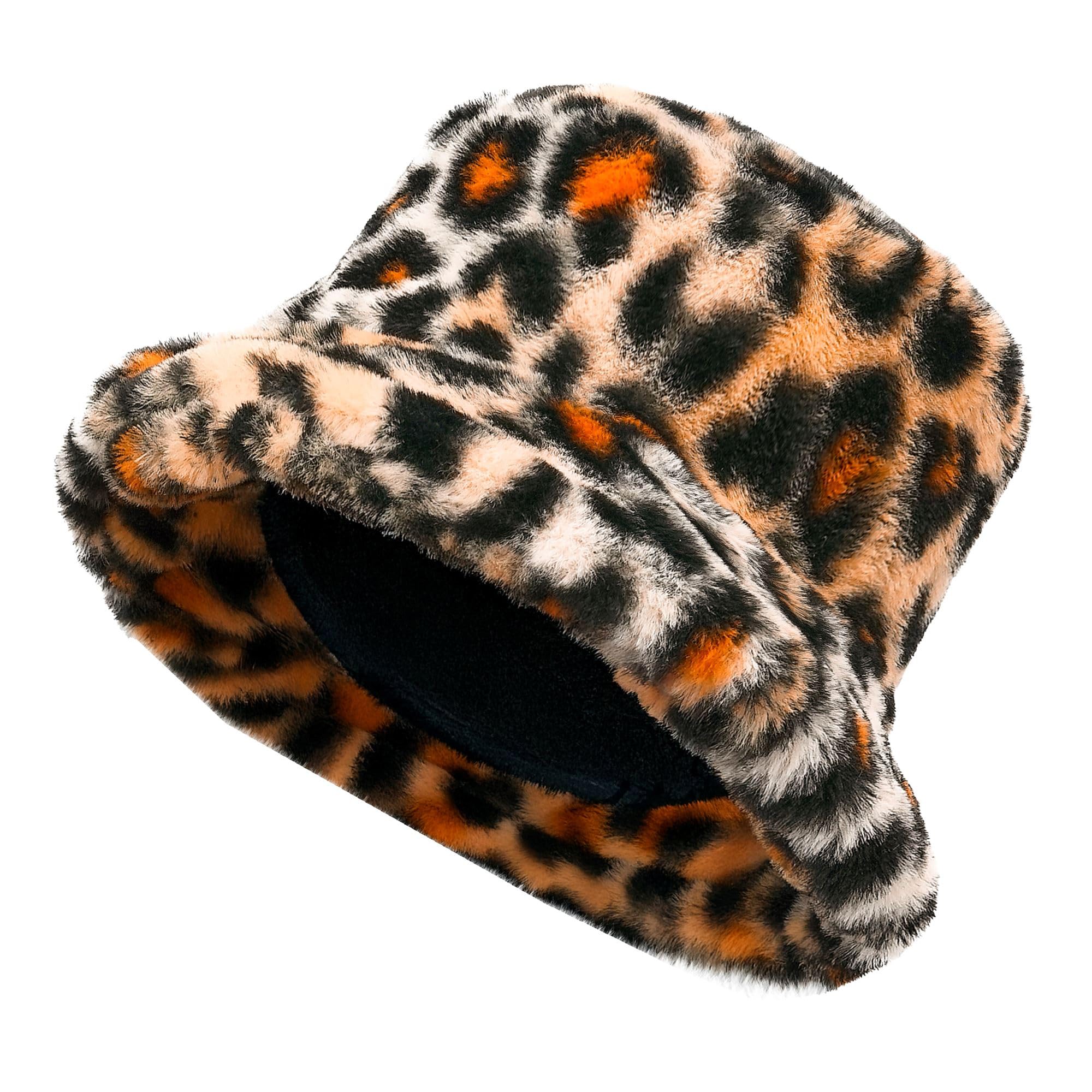 W WIDMANN MILANO Party Fashion 65071 Plush Fishing Hat Unisex - Adult Brown Leopard