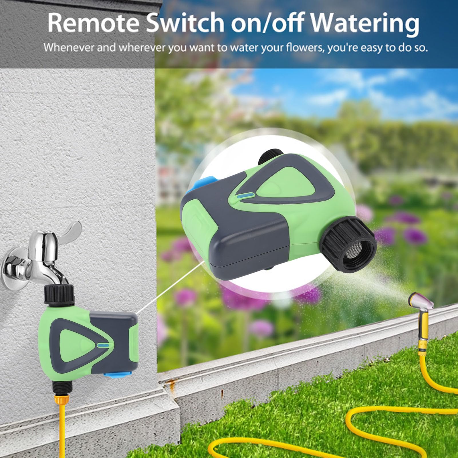 Timer per Irrigazione WiFi, Controller per Irrigatore Intelligente da Giardino Timer Programmabile per Tubo da Esterno con Filtro in Acciaio Inossidabile e Controllo Vocale per
