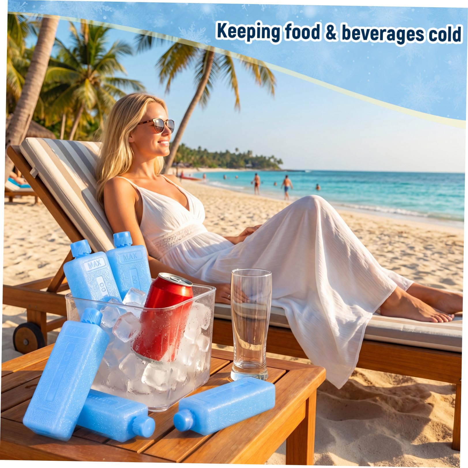 jojofuny 20 Pezzi Ice Box Condizionatore Confezioni Freezer Riutilizzabili in PE per Atmosfera, Raffrescatore Portatile per Preservazione Alimenti e Picnic Outdoor
