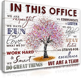 HDXUFJQ Office Inspirational Wall Art In This Office Canvas Wall Decor Team Rules Motivation