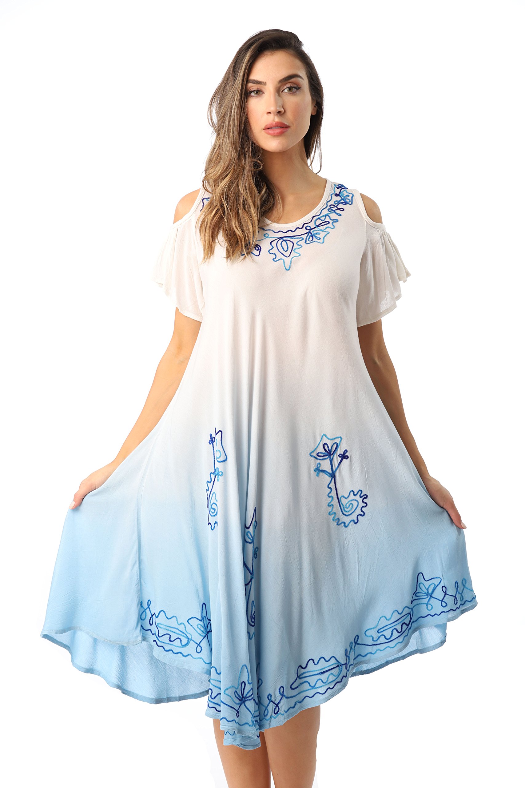 Riviera Sun Cold Shoulder Ombre Casual Sundress For Women | Desertcart  Cayman Islands