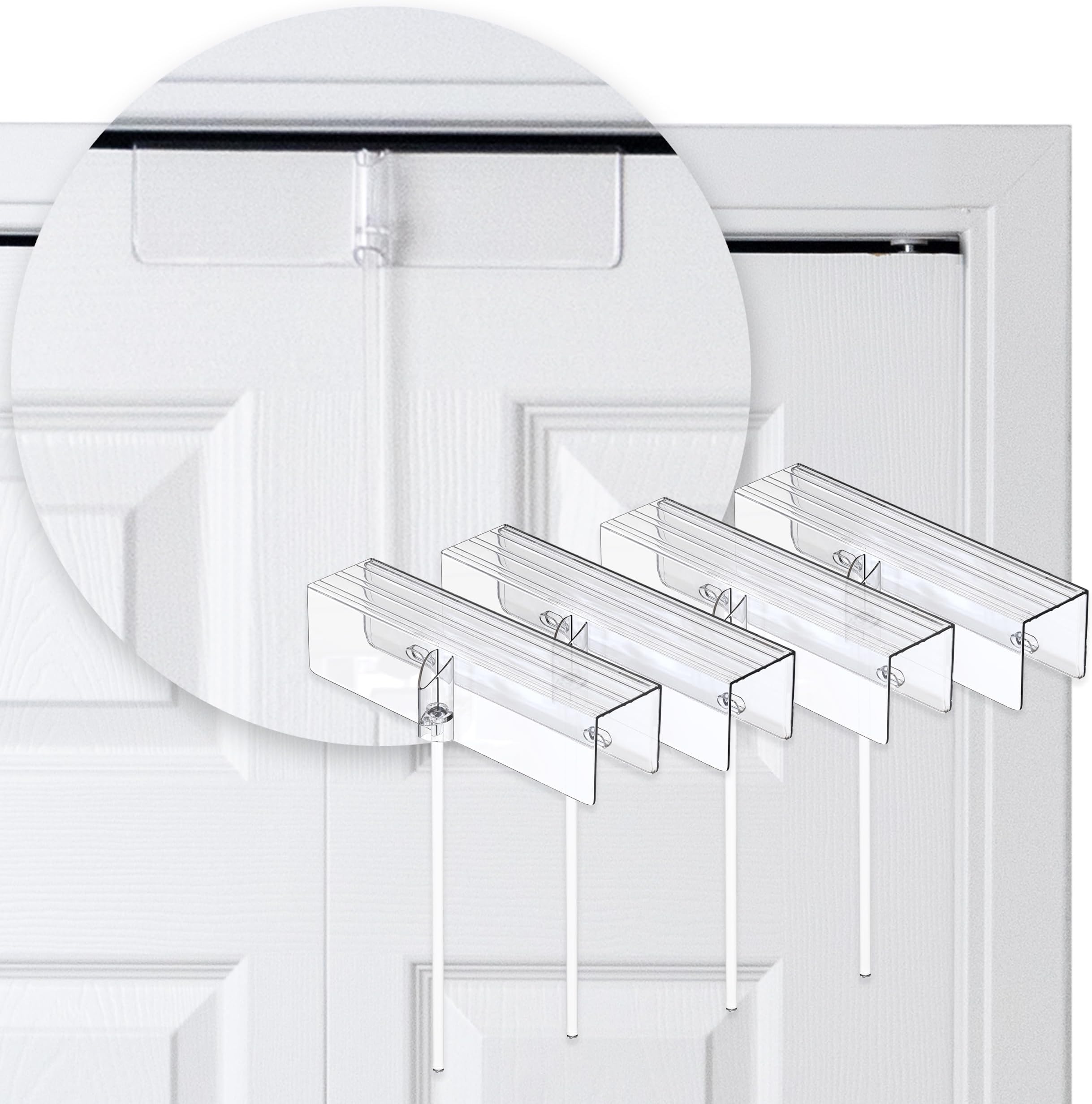 (4- Pack) - Safety Innovations Bi-fold Door Lock - Closet Protection Child and Pet Proof Bi-fold Door Lock - Tool-Free Installation - Unbreakable Clear Polycarbonate - for 1 3/8" Thick Wood Doors