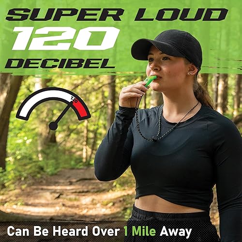 Miniatura 5 de Gradient Fitness Silbatos de emergencia (paquete de 2) | Silbato de supervivencia de plástico sin pelar con cordón ajustable, clip y costuras