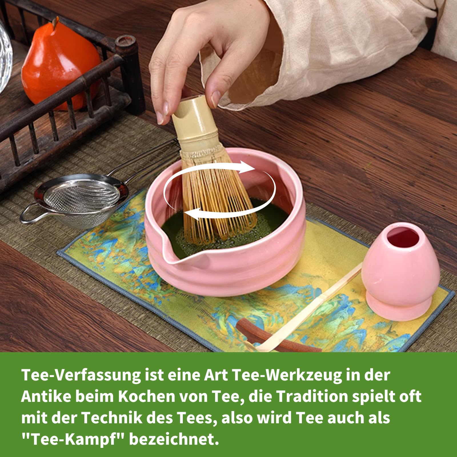 5-delige matcha-set met matcha-bezem en accessoires, matcha theeset
