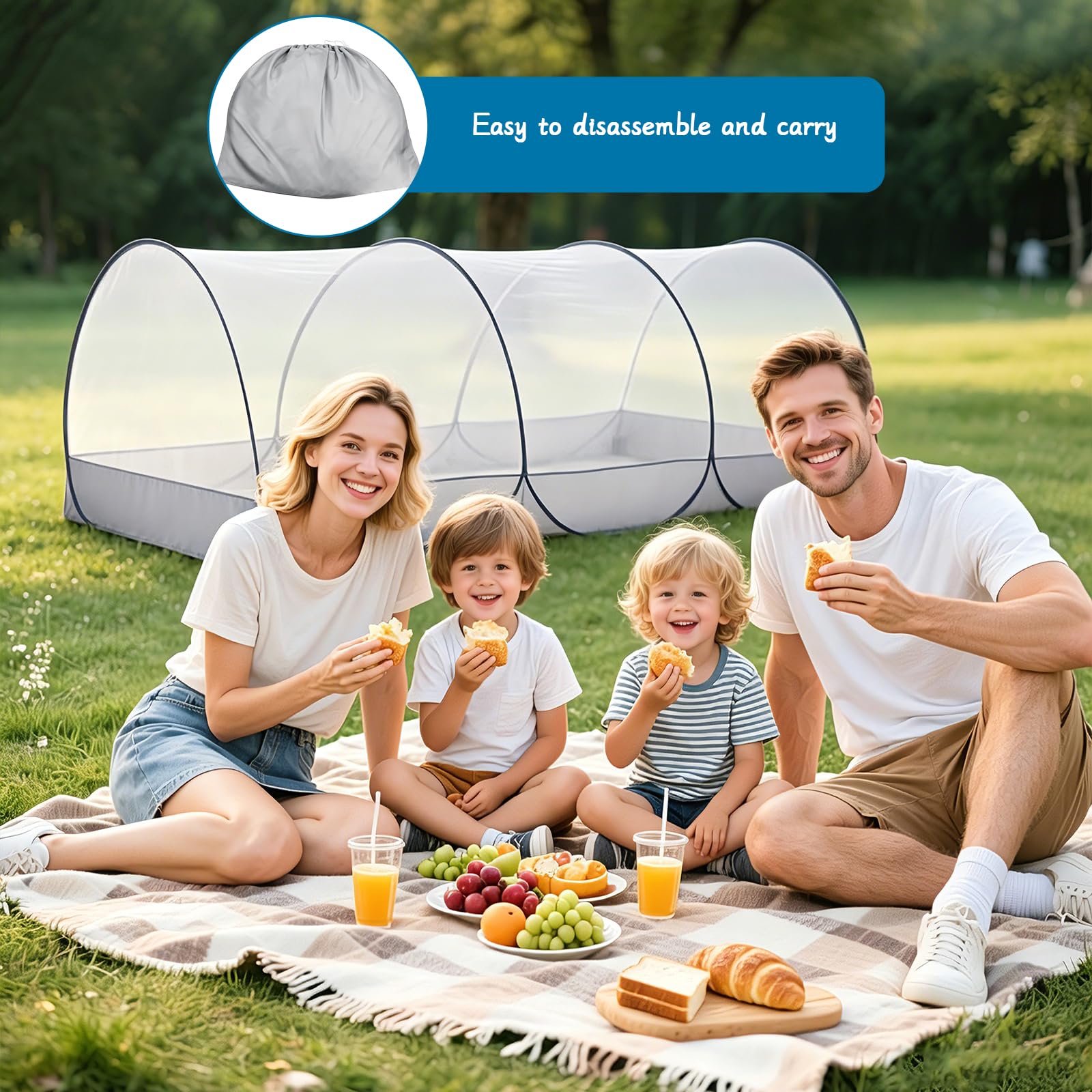 IIRC Moskitonetz Bett Reise – 190 x 90 x 90 cm Pop Up Moskitonetz für Bett, Camping & Zuhause, Faltbares Bettzelt mit Reißverschluss