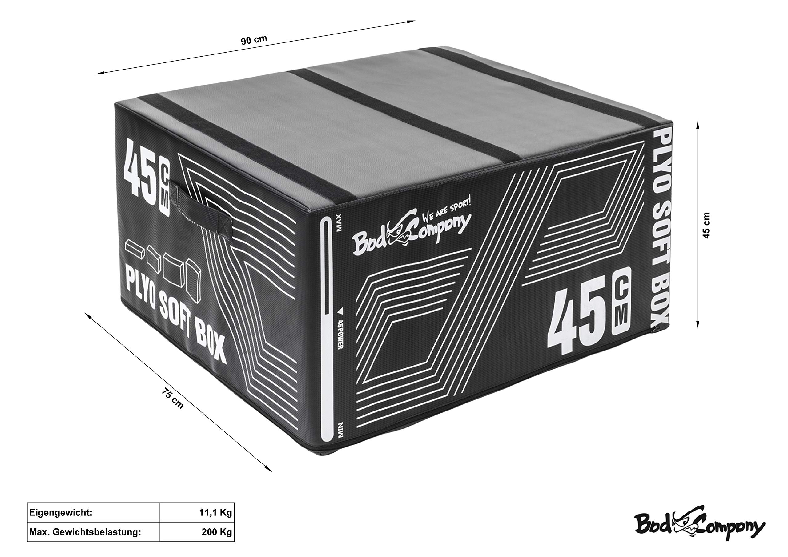 Bad Company Sprungkasten-Set I Soft Plyo-Box mit hartem Schaumkern im 5-teiligen Set mit Reißverschlüssen und Einer max. Sprungkraft von 158cm