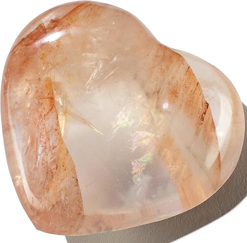 KALIFANO Tallado de corazón de cuarzo ahumado, cristal de cuarzo lemuriano reiki Morion de alta energía utilizado para claridad y propósito, tarjeta