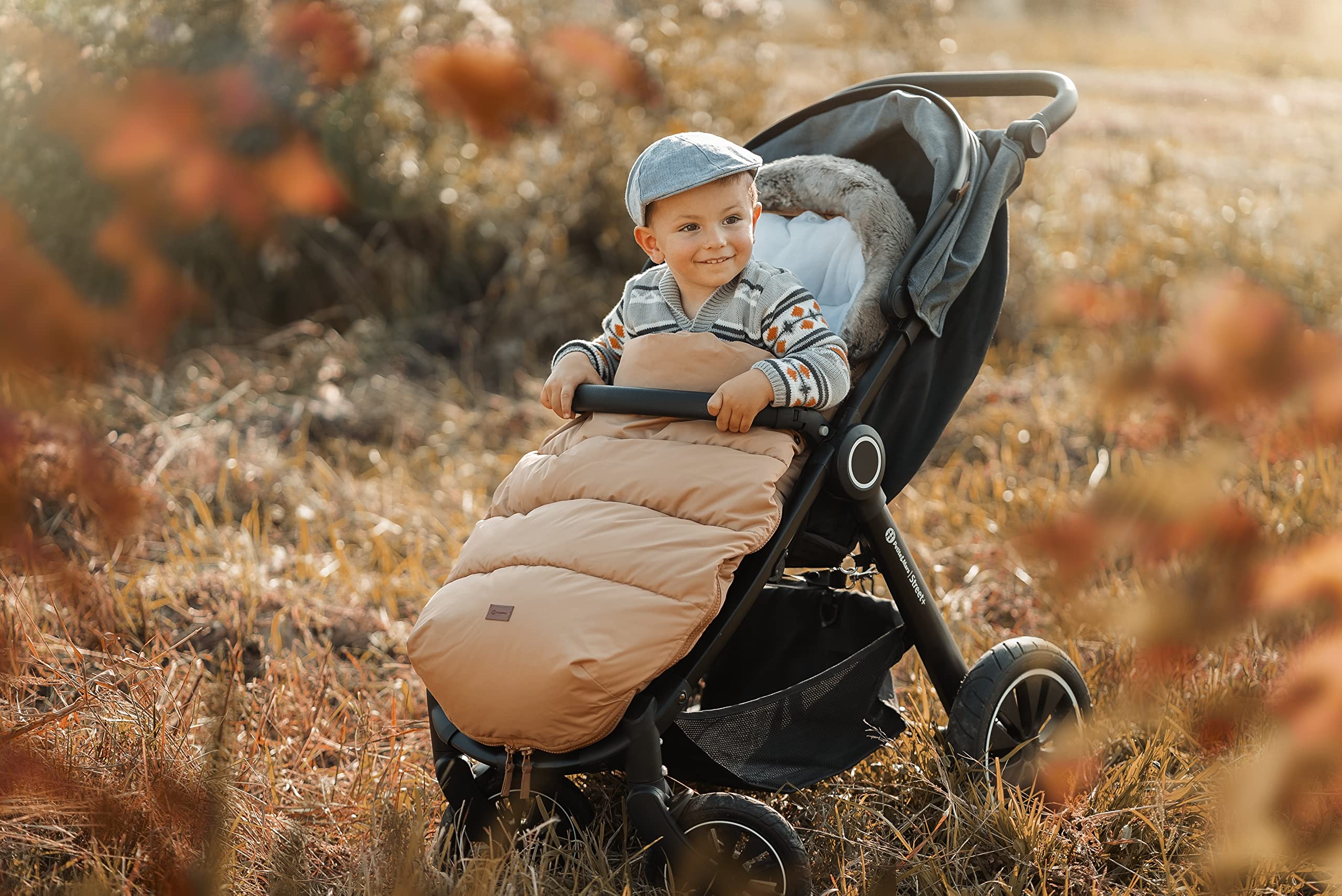 Petite&Mars COMFY - Sacco nanna 4 in 1 per passeggino, per passeggino, sacco nanna invernale, impermeabile, antivento (elegante caramello)