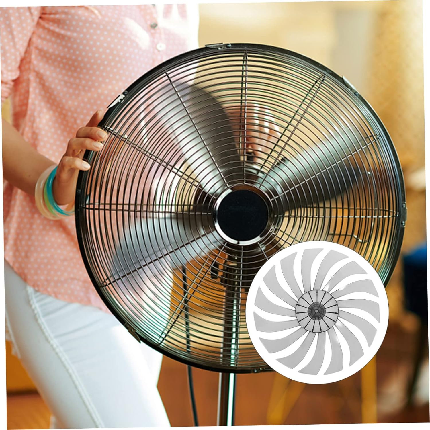 PRETYZOOM Indoor Fan Replacement Transparent Fan Blades for Standing Pedestal and Table Fans Low Noise Fit Fan