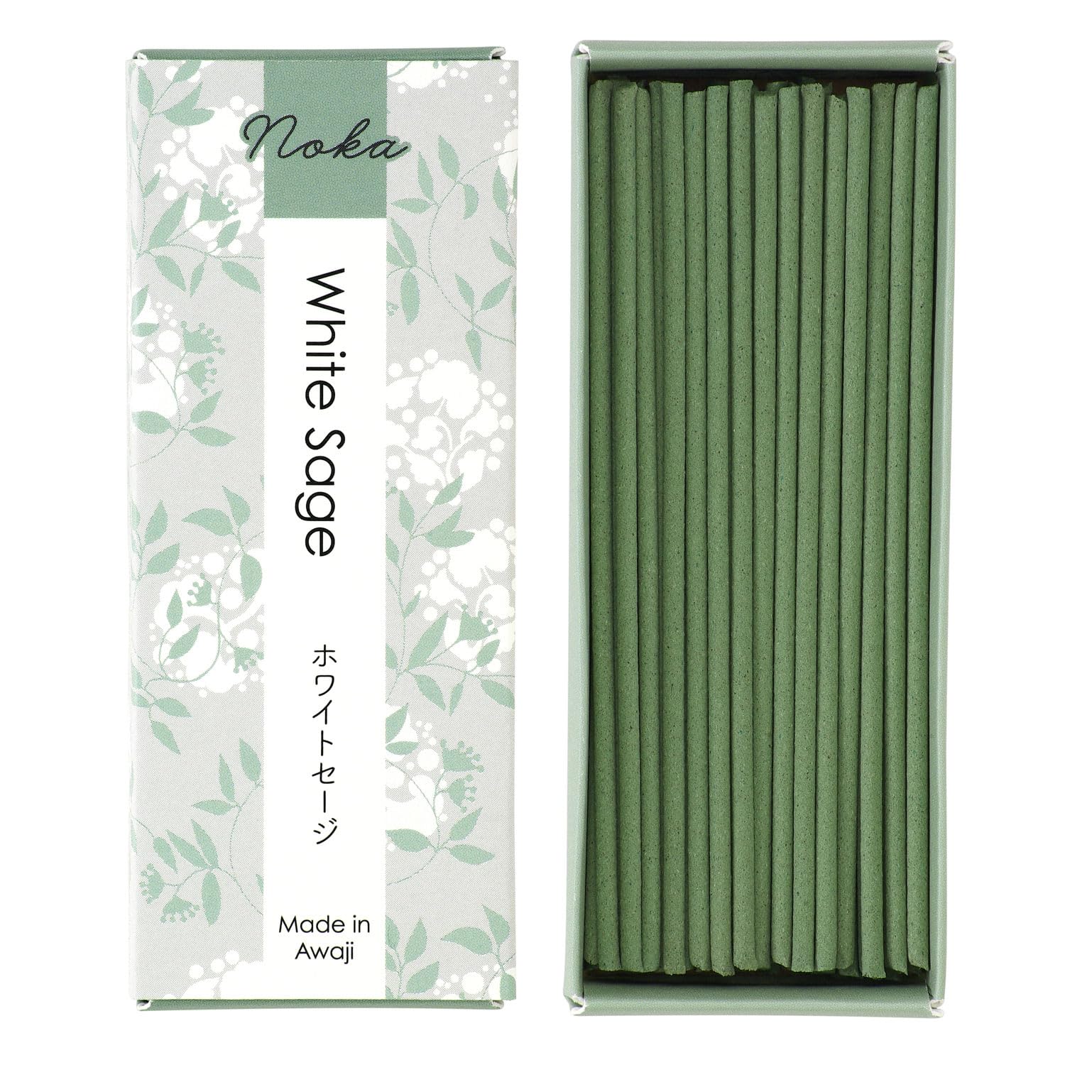Kameyama Noka White Sage, Premium and Calming Scent, Approximately 60 Sticks, Approximately 3.7 inches (93 mm), Incense, Made in Japan, Aroma, Relaxing, Refreshing : Home & Kitchen