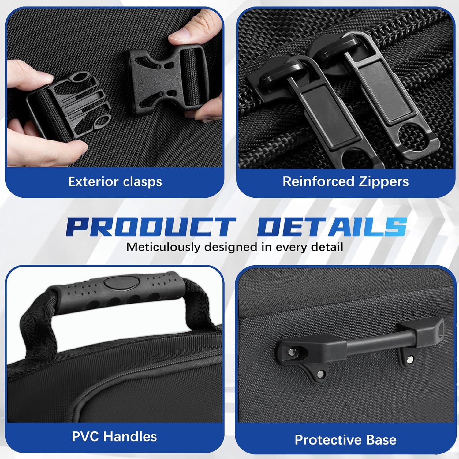 Soft-Sided Golf Travel Bag Cover with Wheels, 1680D Material with Padded Head and Leather Accents, Foldable Travel Golf Bags for Airlines - Image 8