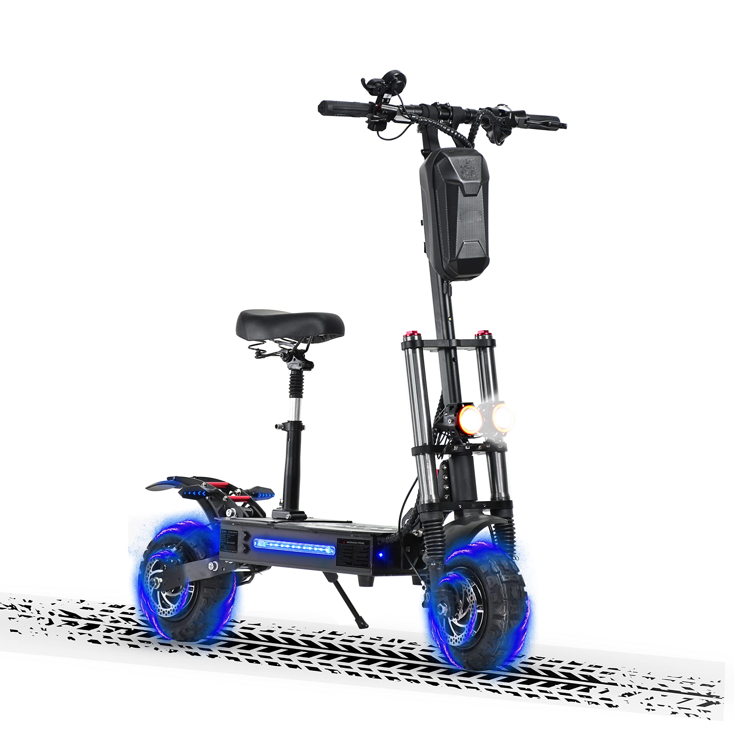 RD1 Electric Offroad Scooter - 55 MPH Fastest Dual Motor Adult Scooter, 5000W Peak, 75-Mile Long Range, 11" Off-Road Tires, 60V 43Ah Power Battery, 4-Piston Brakes, UL2272 Certified