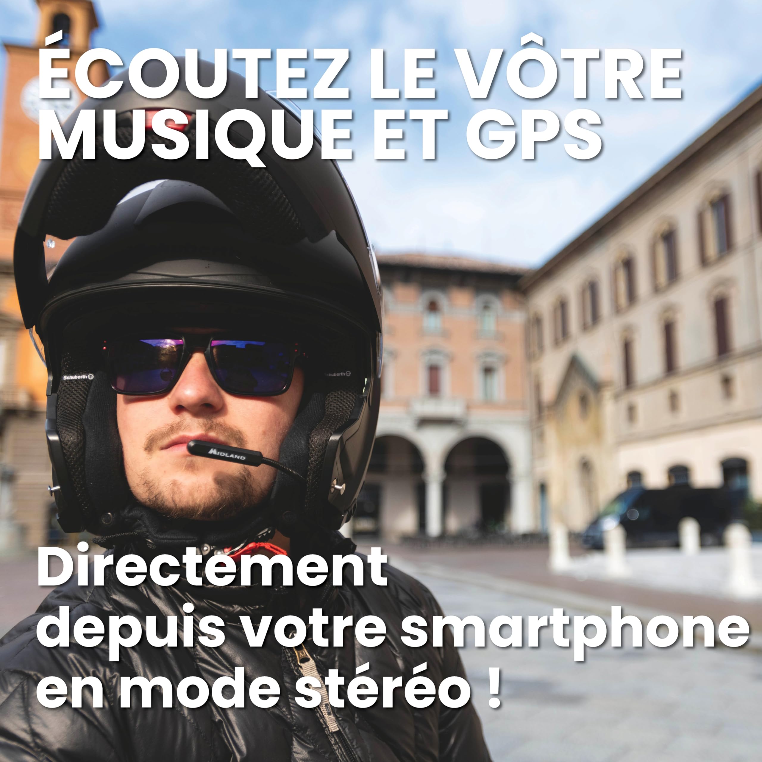 Midland - Écouteur sans Fil Bluetooth 5.2 Individuel Lokui K10 pour Motocyclistes Urbains, Répondeur Invisible Universel avec Filtre Anti Bruit - Écouteurs Casque Moto Minces 7mm avec Charge Rapide